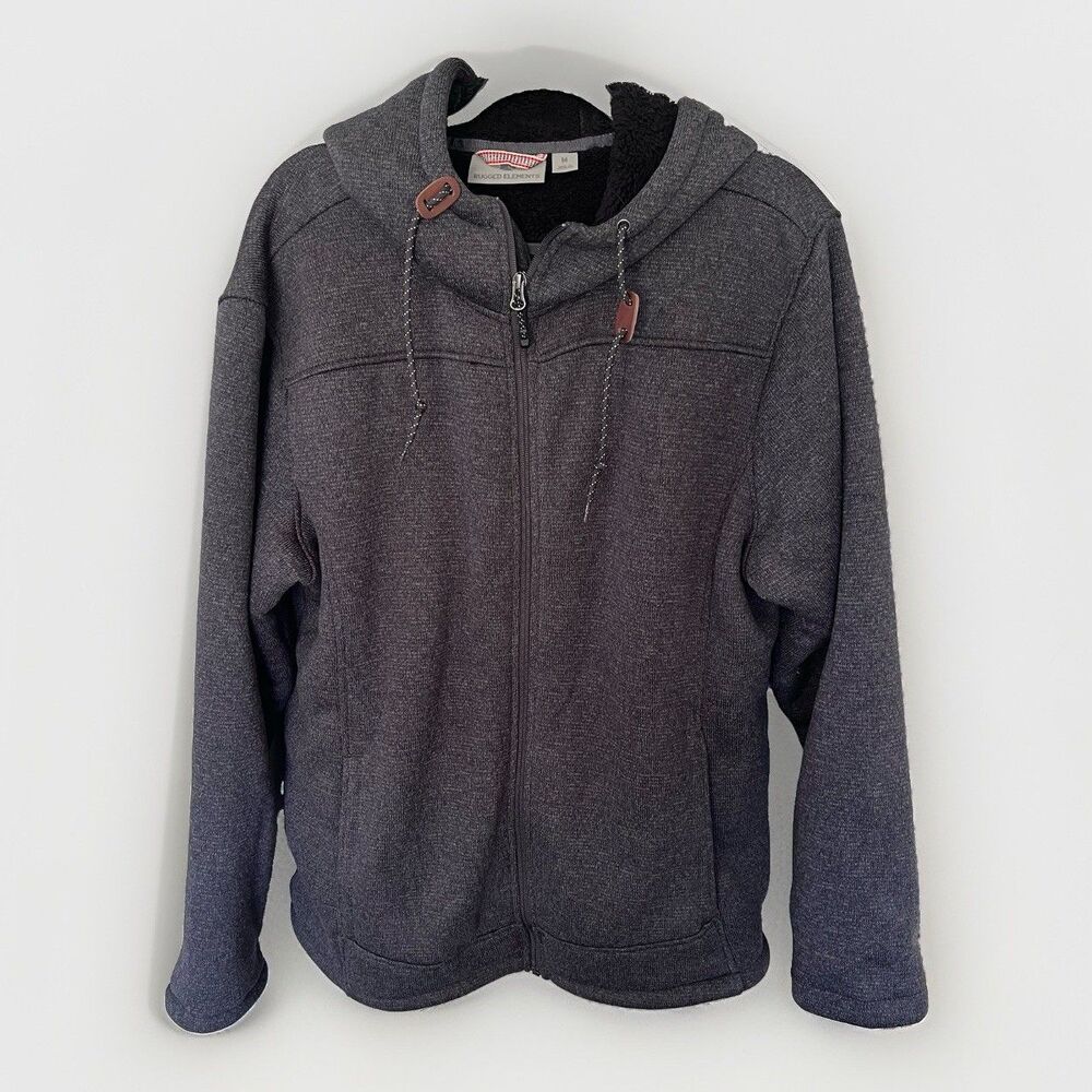Rugged Elements Men's Fleece-Lined Hoodie Gray Size Med Ski Warm Workwear